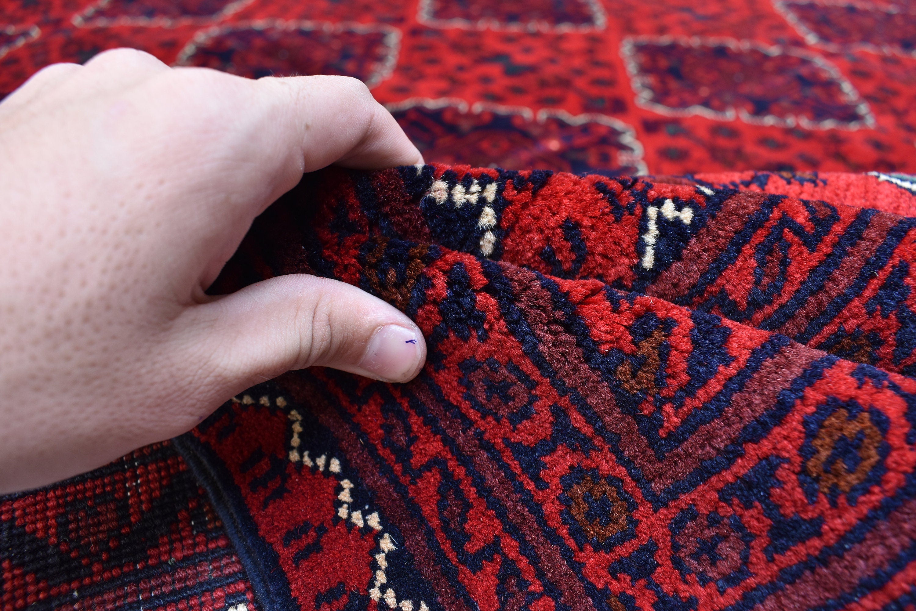 11.8x8.1 Ft Large Area Rug Bokhara Rug Sale Price Turkmen 100% Wool Afghan Veg Dyes Handmade Bukhara Pattern Area Rug Turkmen Oriental Rug