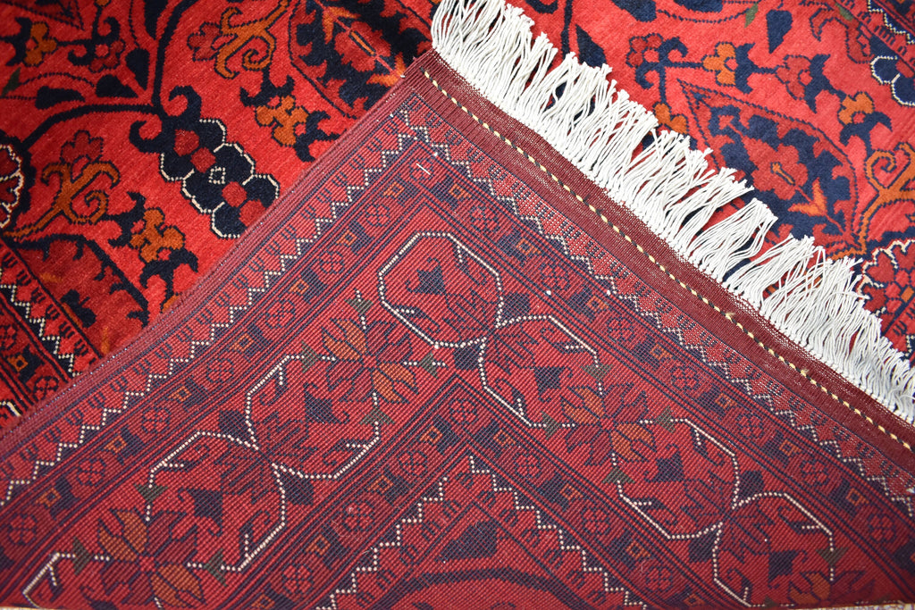 4.11 x 3.4 Ft Handamde Beljik Rug, Top Quality Afghan Rug Turkmen Tribal Rug Oriental Rug Veg Dye 100% Wool Living Room Rug Bedroom Rug