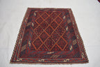 4x4 Ft Old Mashwani Area Rug, Afghan Handmade Soft Rug, Tribal Mashwani Rug, Turkmen Antique Geometric Rug, Rug Bedroom Rug