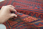 4x4Ft Vintage Mashwani Square Rug, Afghan Handmade Mashwani Soft Rug, Tribal Mashwani Rug, Turkmen Antique Geometric Rug, Bedroom Rug