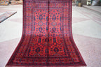 4.11 x 3.4 Ft Handamde Beljik Rug, Top Quality Afghan Rug Turkmen Tribal Rug Oriental Rug Veg Dye 100% Wool Living Room Rug Bedroom Rug
