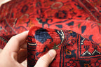 4.11 x 3.4 Ft Handamde Beljik Rug, Top Quality Afghan Rug Turkmen Tribal Rug Oriental Rug Veg Dye 100% Wool Living Room Rug Bedroom Rug