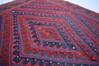 4x4Ft Vintage Mashwani Square Rug, Afghan Handmade Mashwani Soft Rug, Tribal Mashwani Rug, Turkmen Antique Geometric Rug, Bedroom Rug