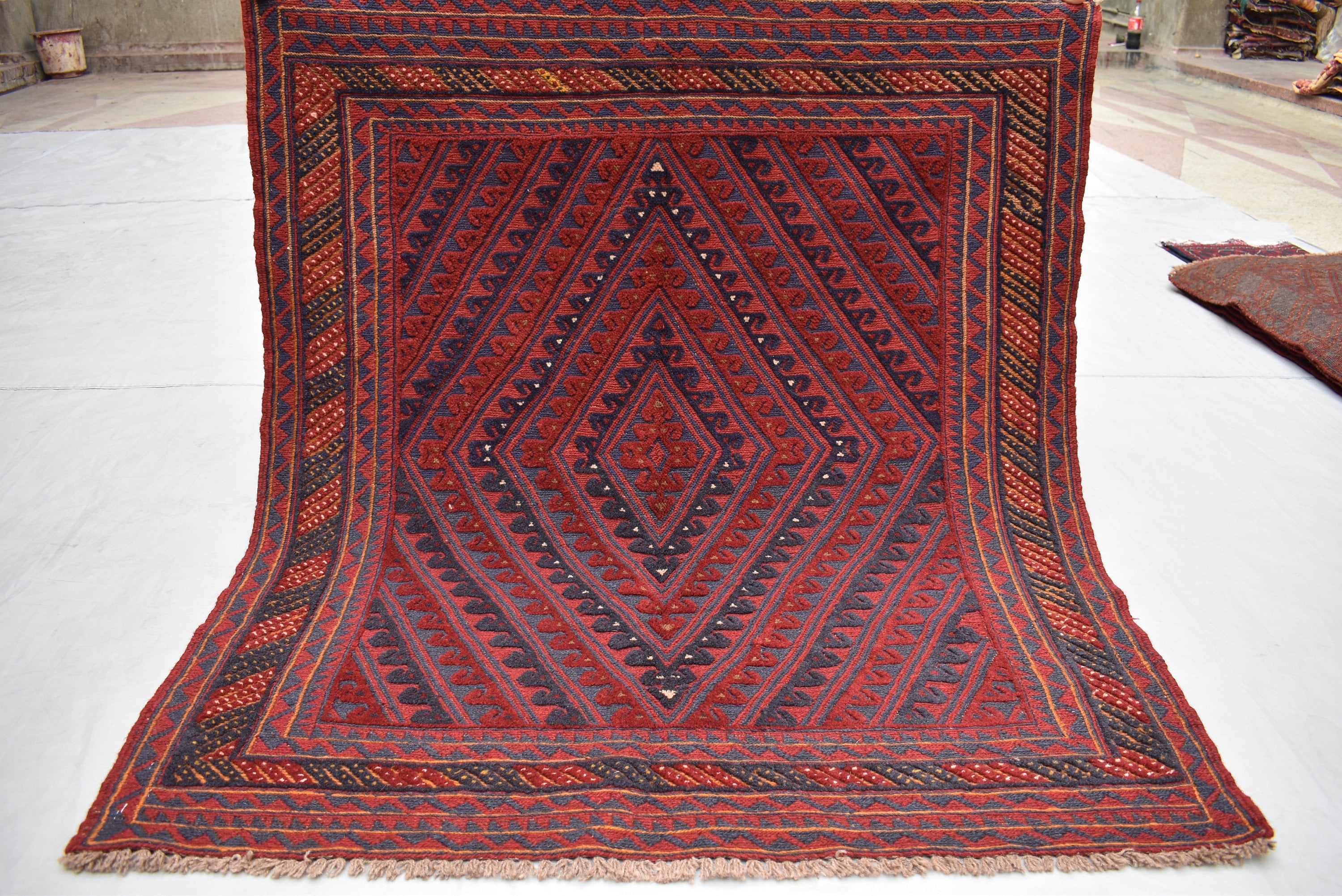 4x4Ft Vintage Mashwani Square Rug, Afghan Handmade Mashwani Soft Rug, Tribal Mashwani Rug, Turkmen Antique Geometric Rug, Bedroom Rug