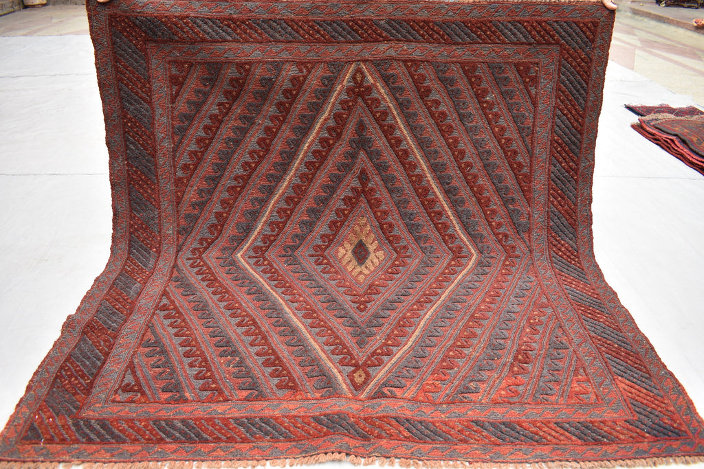 4x4Ft Square Area Rug, Afghan Handmade Mashwani Soft Rug, Tribal Rug, Turkmen Antique Geometric Rug, Rug Bedroom Rug, Dining Room Rug