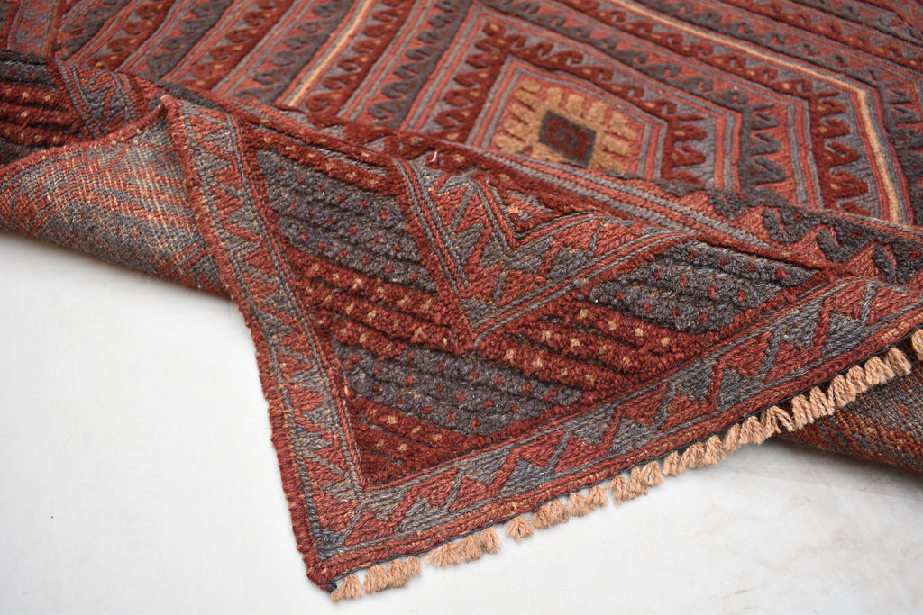 4x4Ft Square Area Rug, Afghan Handmade Mashwani Soft Rug, Tribal Rug, Turkmen Antique Geometric Rug, Rug Bedroom Rug, Dining Room Rug