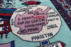 Afghan vintage 5.3×3.6 ft world map rug, oriental Balochi rug, office wall rug handmade wool area rug