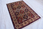 Kashi Maranus Afghan Handmade 5×3.2 ft, Luxurious Persian Style Wool rug, Authentic Oriental design, Rugs for Living Room, Bedroom Rug