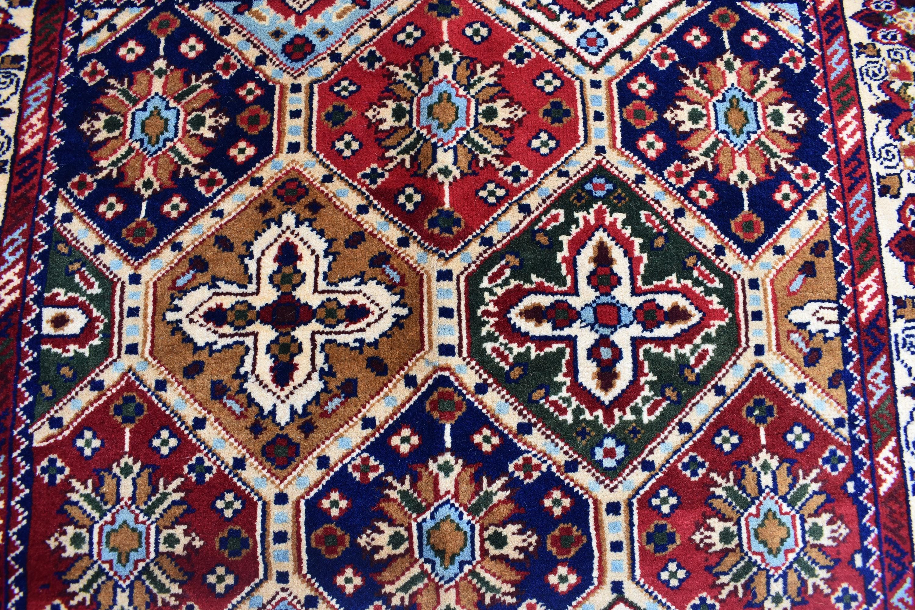 Kashi Maranus Afghan Handmade 5×3.2 ft, Luxurious Persian Style Wool rug, Authentic Oriental design, Rugs for Living Room, Bedroom Rug