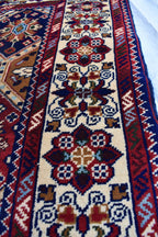 Kashi Maranus Afghan Handmade 5×3.2 ft, Luxurious Persian Style Wool rug, Authentic Oriental design, Rugs for Living Room, Bedroom Rug