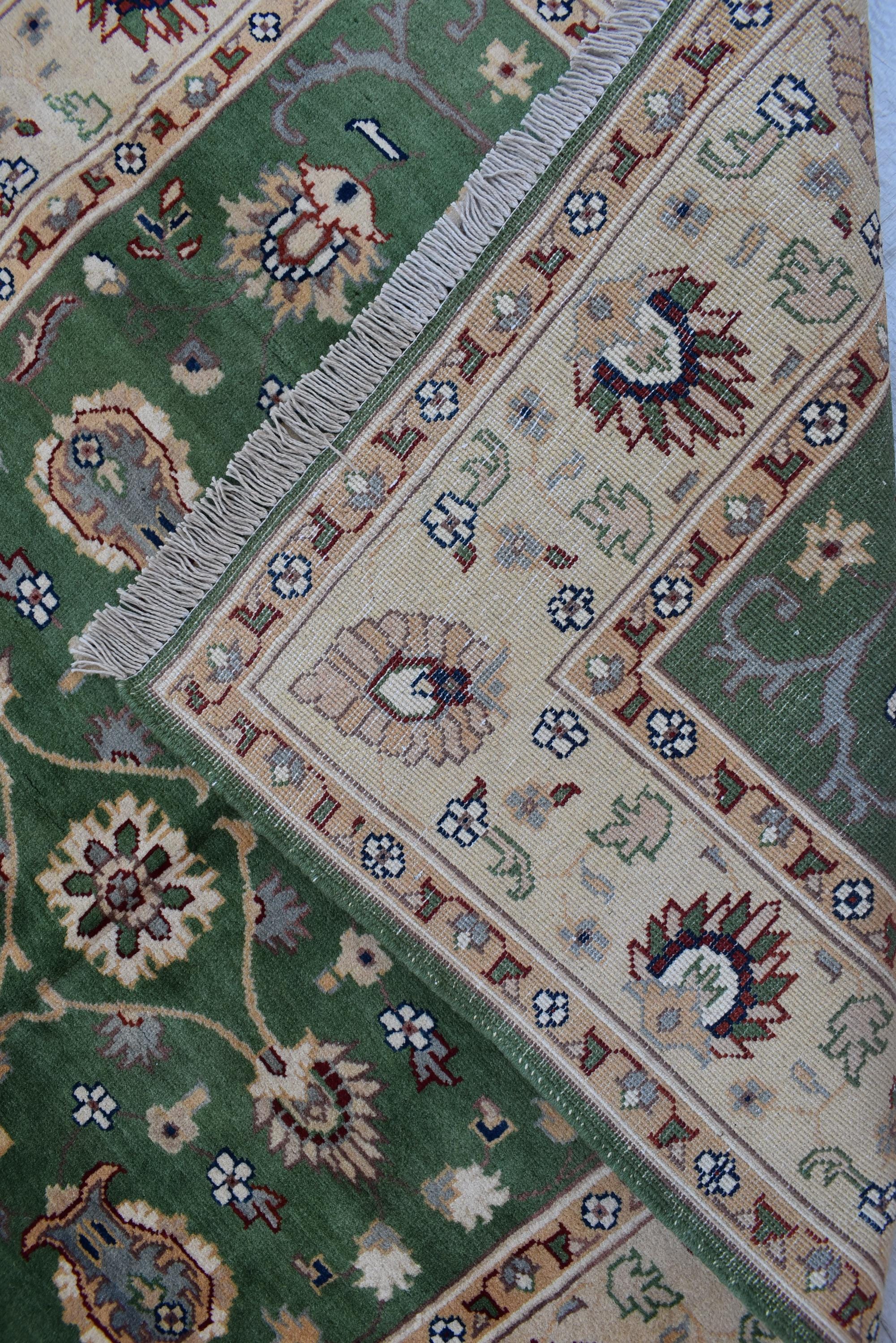 Handmade Chob Rang Manarus Carpet 4.11x3.4 ft Natural Dye Rug/ Geometric design/ Rug for Farmhouse Office