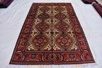 5.4x3.4 ft Handwoven Manarus Yousafi Carpet - Traditional Wool Rug, oriental area rug, Geometric rug