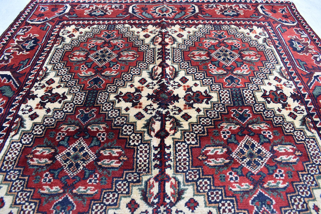 5.4x3.4 ft Handwoven Manarus Yousafi Carpet - Traditional Wool Rug, oriental area rug, Geometric rug