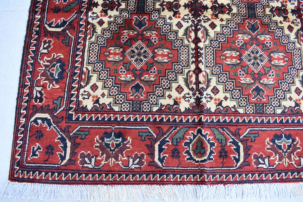 5.4x3.4 ft Handwoven Manarus Yousafi Carpet - Traditional Wool Rug, oriental area rug, Geometric rug