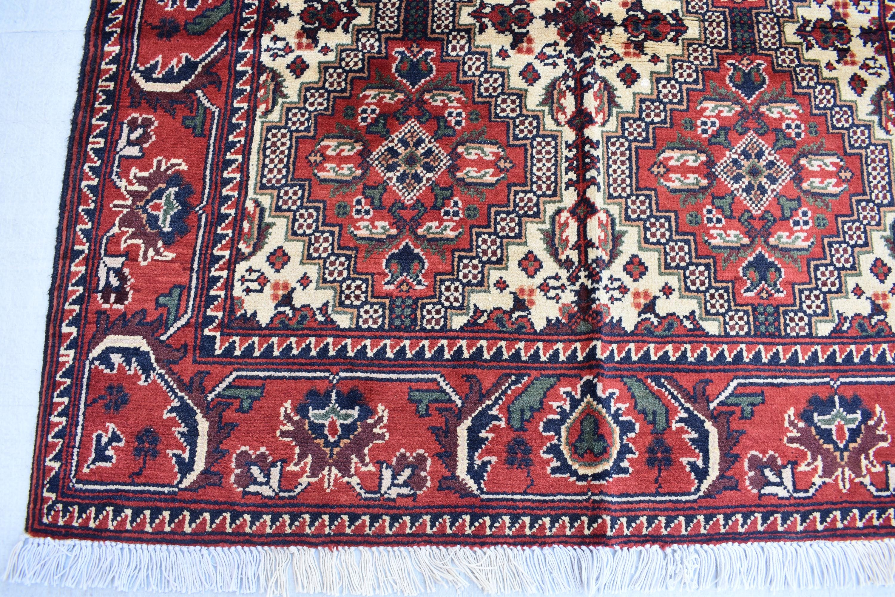 5.4x3.4 ft Handwoven Manarus Yousafi Carpet - Traditional Wool Rug, oriental area rug, Geometric rug