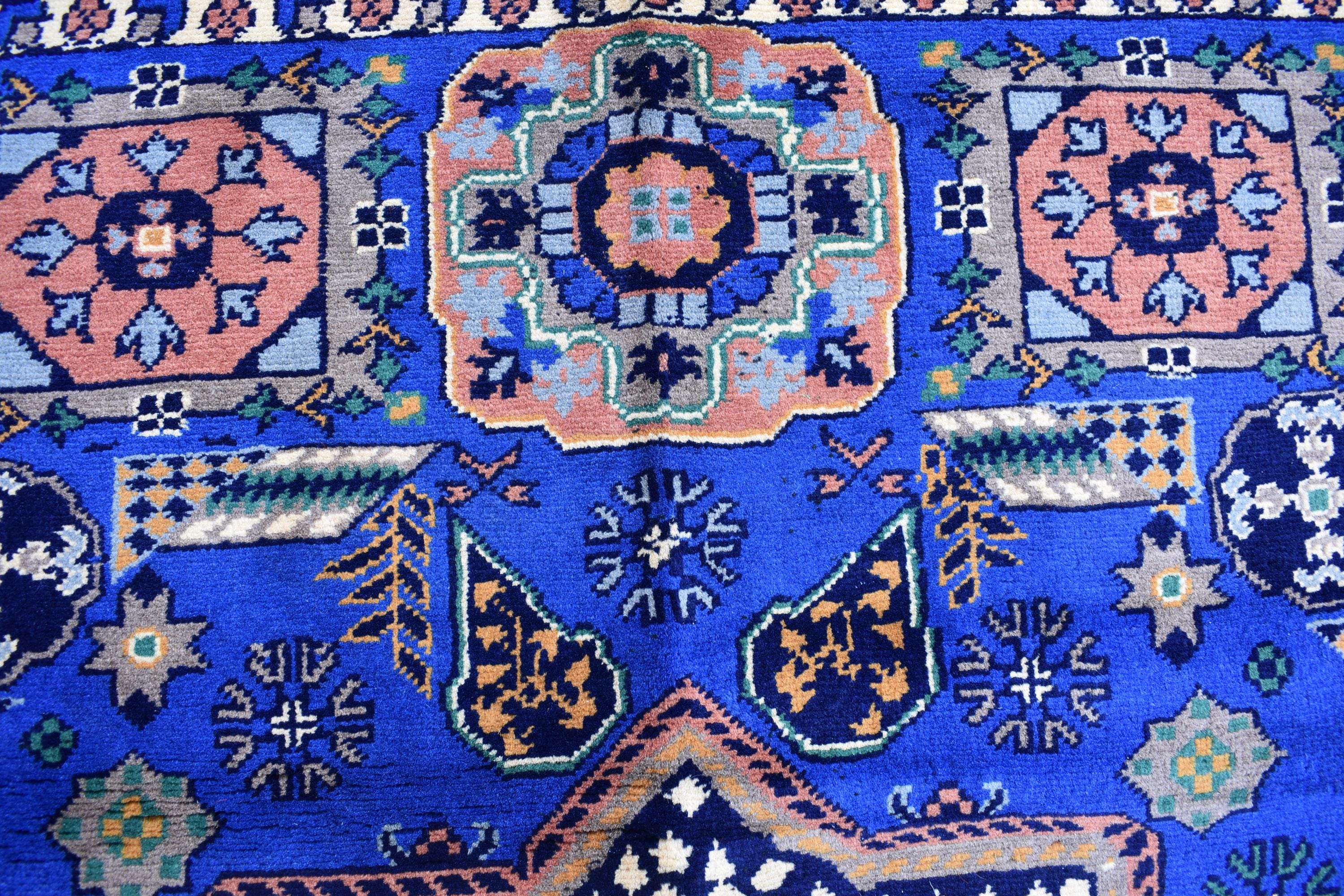 Authentic Mamluk Carpet - 4.11x3.4 ft Handcrafted Wool Rug, oriental mamluk rug, living room rug