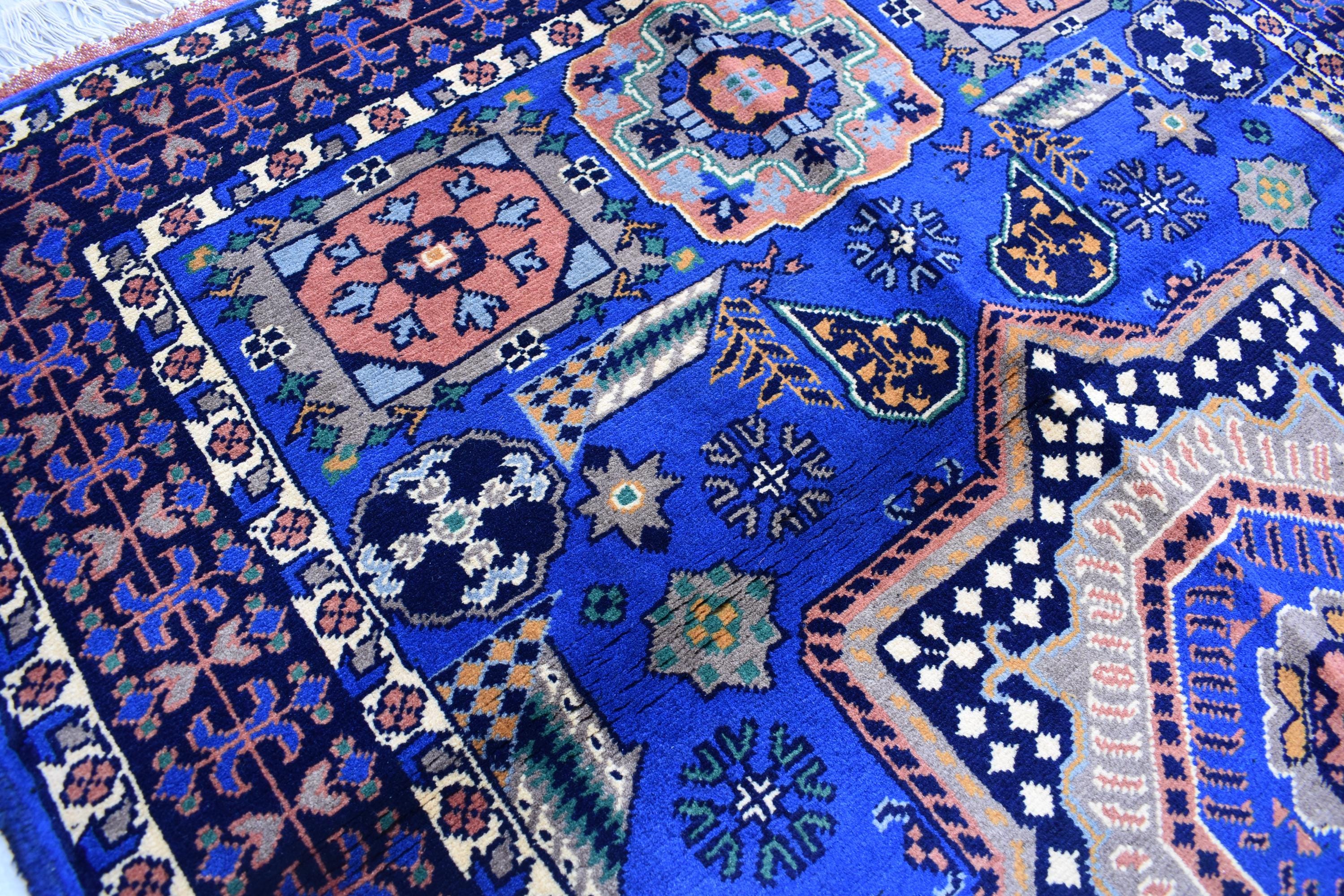 Authentic Mamluk Carpet - 4.11x3.4 ft Handcrafted Wool Rug, oriental mamluk rug, living room rug