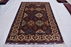 5.4×3.5 ft Kashi rug, tribal area rug, Afghan handmade wool Rug, Rich colors Geometric pattern Bukhara rug, Rugs for Living Room, Bedroom