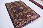 5.4×3.5 ft Kashi rug, tribal area rug, Afghan handmade wool Rug, Rich colors Geometric pattern Bukhara rug, Rugs for Living Room, Bedroom