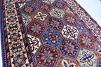 5.4×3.5 ft Kashi rug, tribal area rug, Afghan handmade wool Rug, Rich colors Geometric pattern Bukhara rug, Rugs for Living Room, Bedroom