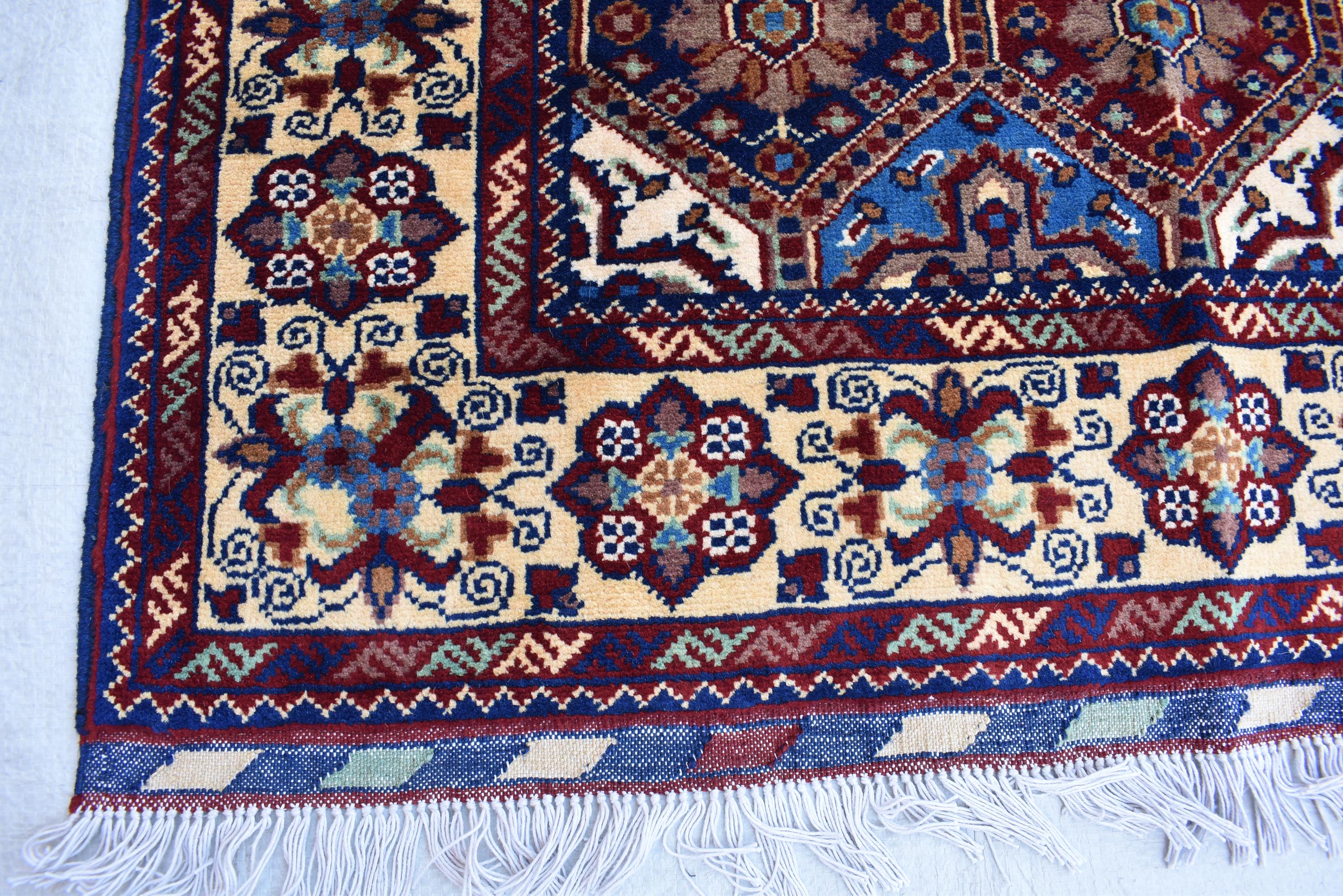 5.4×3.5 ft Kashi rug, tribal area rug, Afghan handmade wool Rug, Rich colors Geometric pattern Bukhara rug, Rugs for Living Room, Bedroom