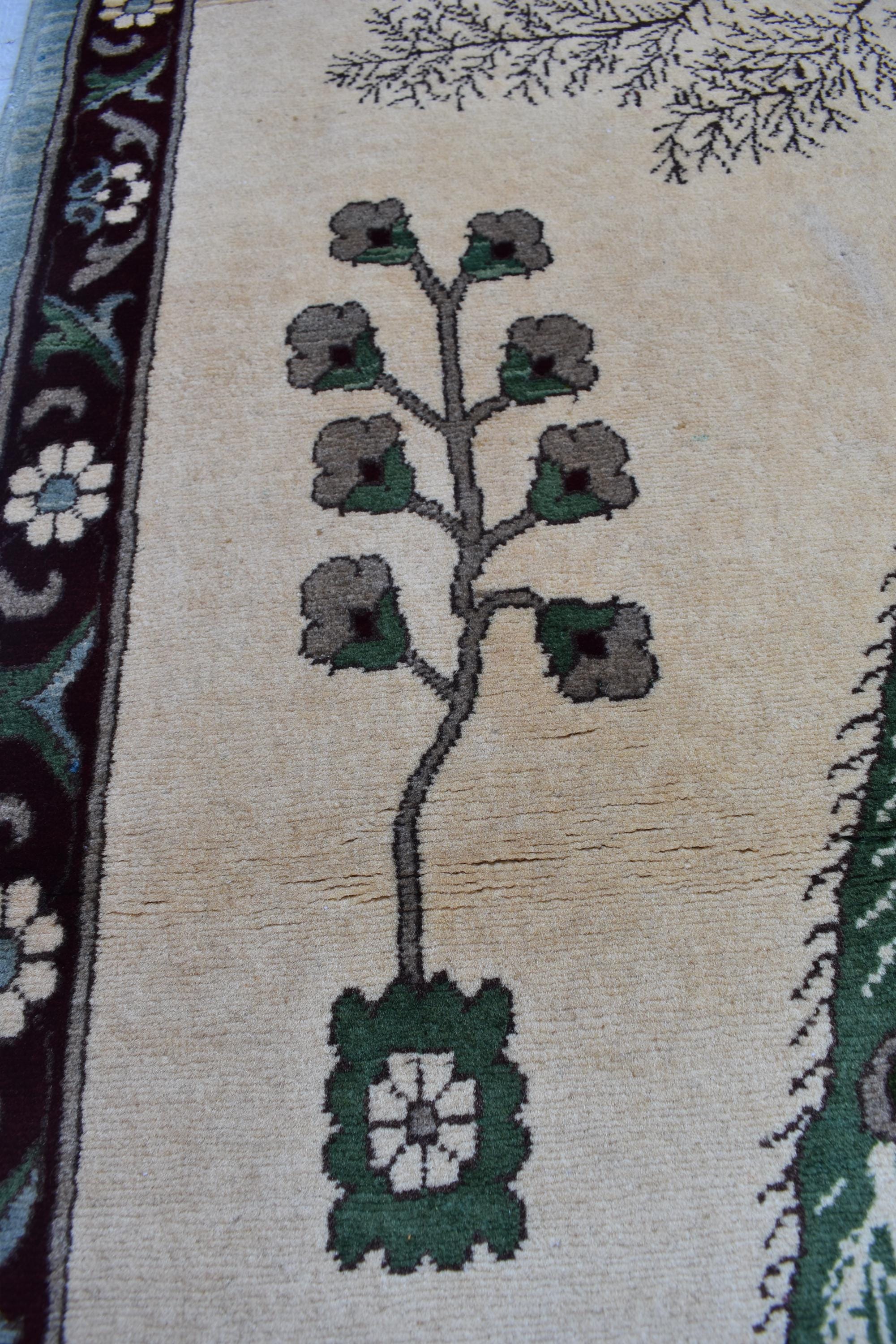 5.10×4 ft Majestic Peacock Carpet: A Symbol of Elegance and Beauty, vintage rug for office wall, living room decor