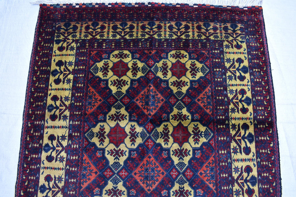 Authentic Yousafi Beljik Carpet 5x3.5 ft: Handwoven Afghan Masterpiece with Traditional Patterns, traditional carpet wool rug
