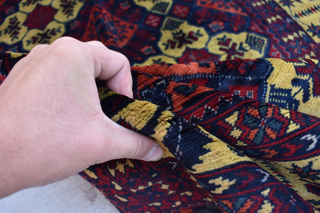 Authentic Yousafi Beljik Carpet 5x3.5 ft: Handwoven Afghan Masterpiece with Traditional Patterns, traditional carpet wool rug