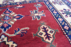 Vintage Karqai Carpet 4.10x3.10 ft: Handwoven Afghan Rug with Traditional Patterns – Authentic Wool Carpet, Collectible Rug