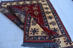 Vintage Karqai Carpet 4.10x3.10 ft: Handwoven Afghan Rug with Traditional Patterns – Authentic Wool Carpet, Collectible Rug