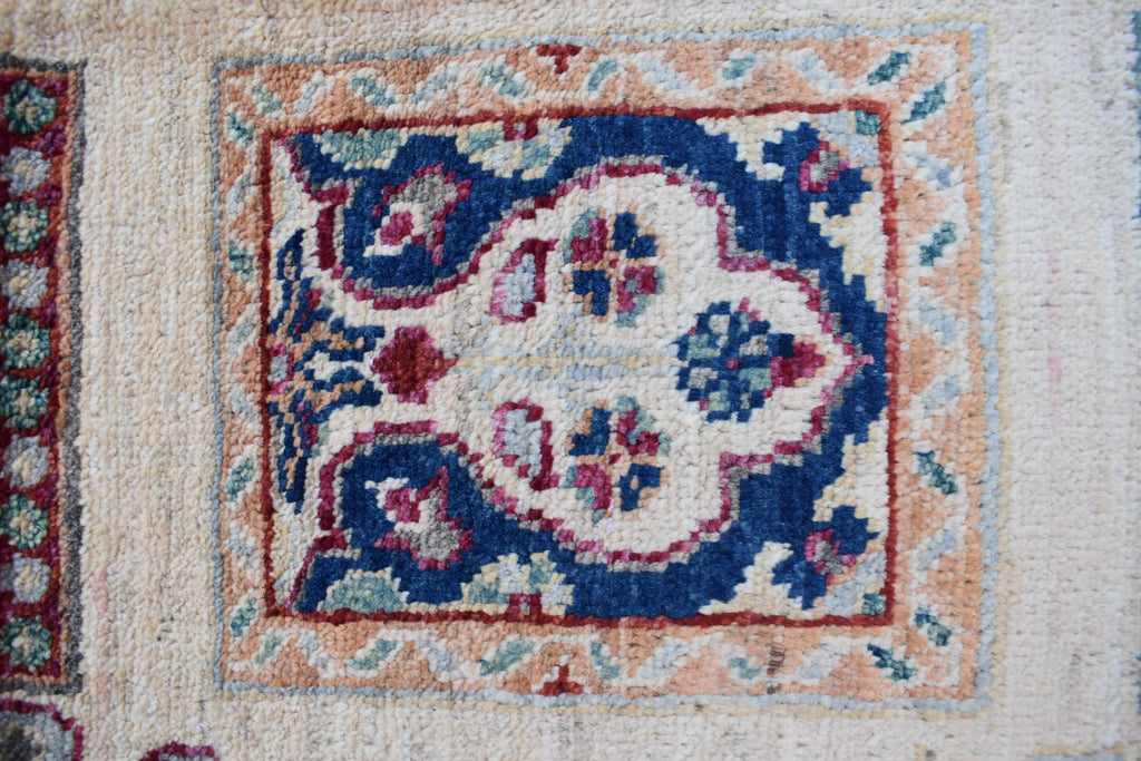 Handwoven Chob Rug mirror Carpet 4.1x2.8 ft: Unique Afghan Rug with Geometric Patterns – Wool and Natural Dyes