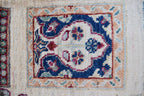 Handwoven Chob Rug mirror Carpet 4.1x2.8 ft: Unique Afghan Rug with Geometric Patterns – Wool and Natural Dyes