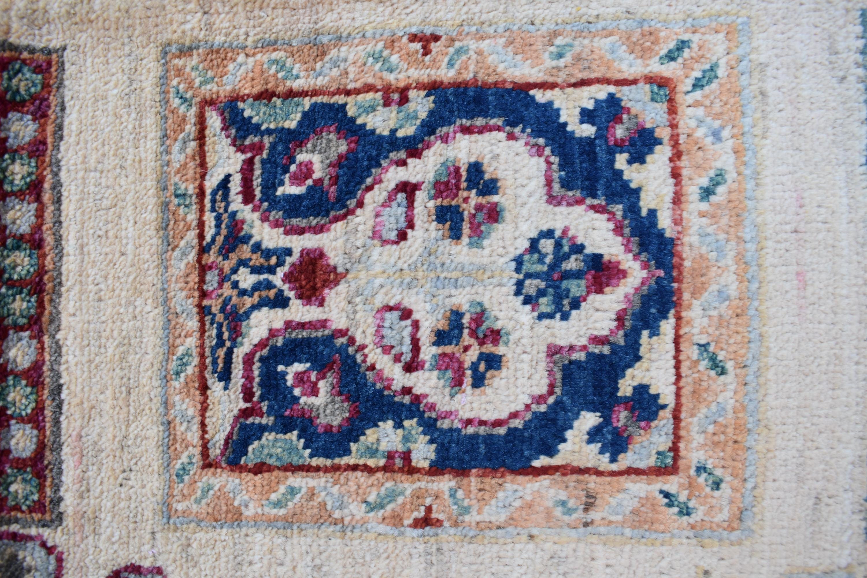 Handwoven Chob Rug mirror Carpet 4.1x2.8 ft: Unique Afghan Rug with Geometric Patterns – Wool and Natural Dyes