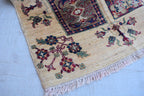 Handwoven Chob Rug mirror Carpet 4.1x2.8 ft: Unique Afghan Rug with Geometric Patterns – Wool and Natural Dyes