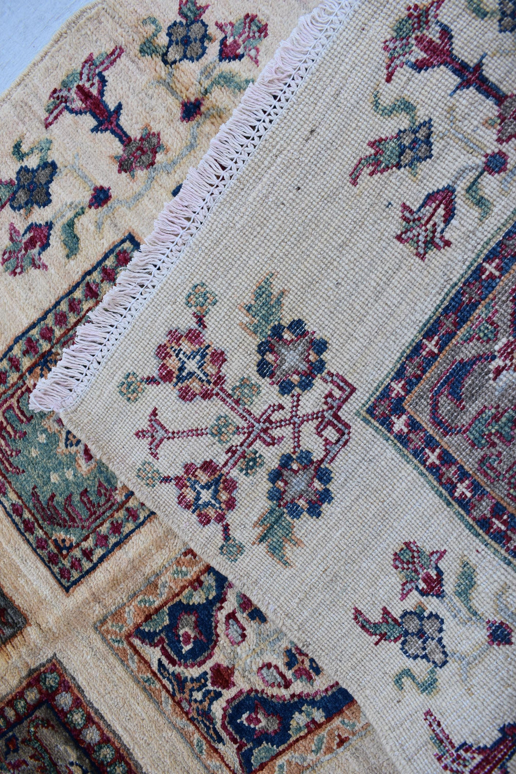 Handwoven Chob Rug mirror Carpet 4.1x2.8 ft: Unique Afghan Rug with Geometric Patterns – Wool and Natural Dyes