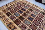 Mirror Carpet 6.7x4.11 ft Handwoven Maranus Chob Rug, Authentic Afghan Wool Rug with Intricate Geometric Patterns, Rugs for Living Room