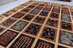 Mirror Carpet 6.7x4.11 ft Handwoven Maranus Chob Rug, Authentic Afghan Wool Rug with Intricate Geometric Patterns, Rugs for Living Room