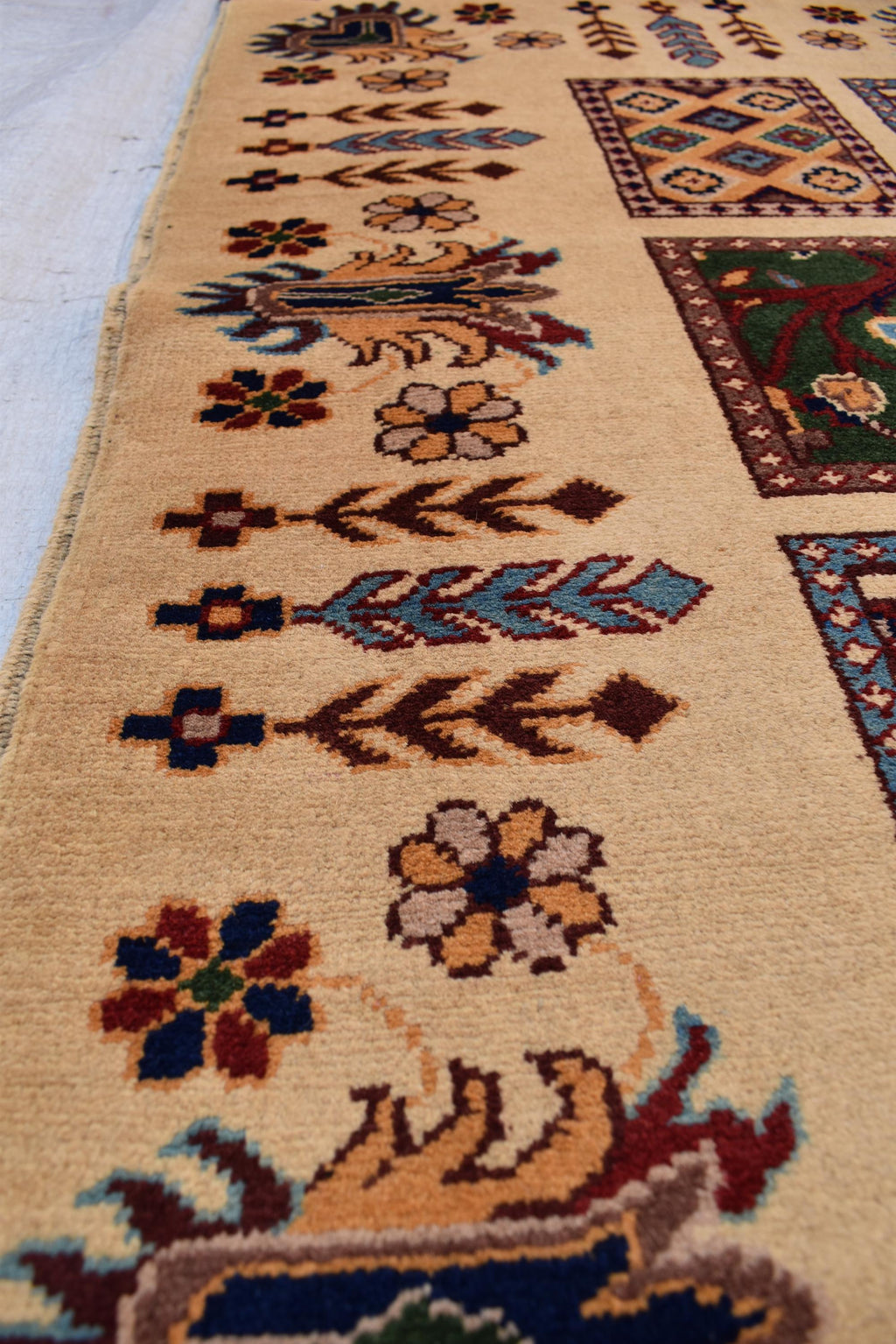 Mirror Carpet 6.7x4.11 ft Handwoven Maranus Chob Rug, Authentic Afghan Wool Rug with Intricate Geometric Patterns, Rugs for Living Room