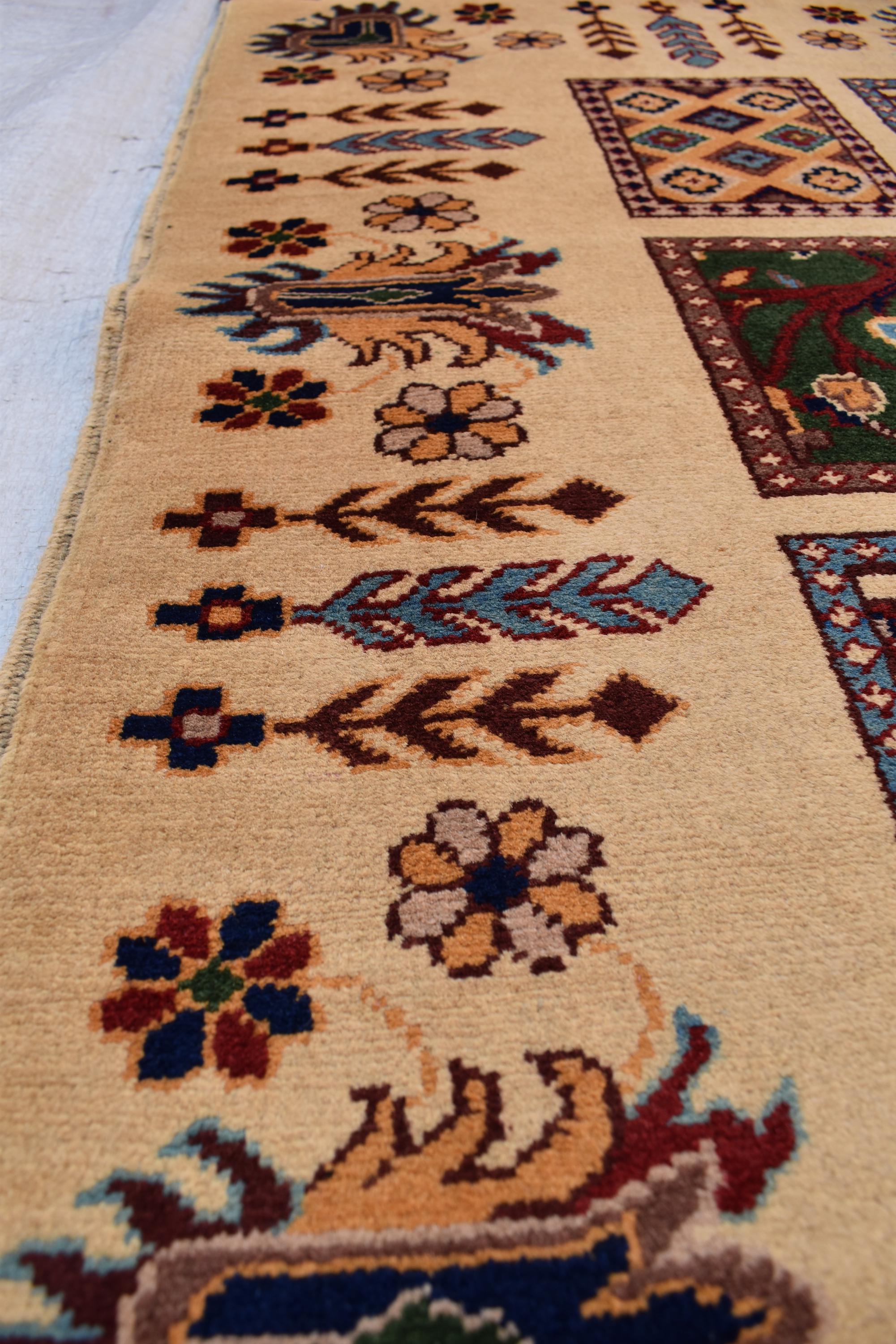 Mirror Carpet 6.7x4.11 ft Handwoven Maranus Chob Rug, Authentic Afghan Wool Rug with Intricate Geometric Patterns, Rugs for Living Room
