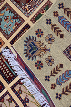 Mirror Carpet 6.7x4.11 ft Handwoven Maranus Chob Rug, Authentic Afghan Wool Rug with Intricate Geometric Patterns, Rugs for Living Room
