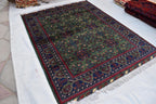 Authentic Bukhara Rug Handwoven 6.9x5 ft Traditional Afghan Carpet Rich Colors, Durable Wool, Perfect for Living Room or dinning room