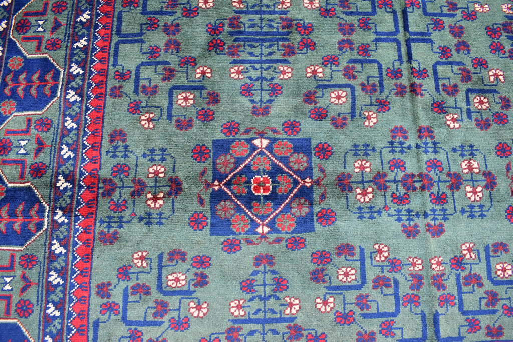 Authentic Bukhara Rug Handwoven 6.9x5 ft Traditional Afghan Carpet Rich Colors, Durable Wool, Perfect for Living Room or dinning room