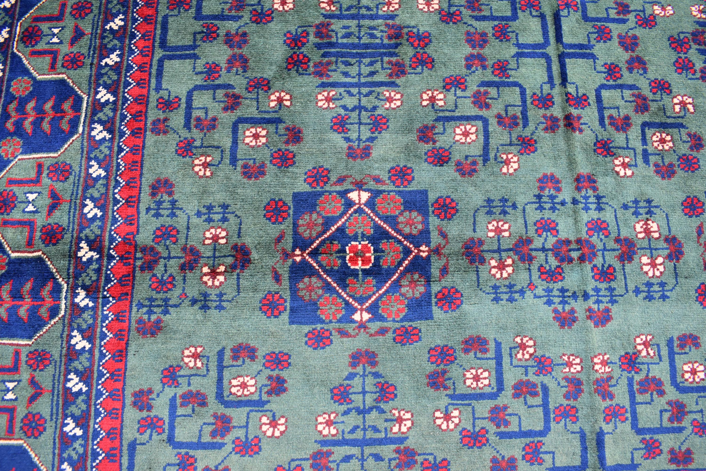 Authentic Bukhara Rug Handwoven 6.9x5 ft Traditional Afghan Carpet Rich Colors, Durable Wool, Perfect for Living Room or dinning room