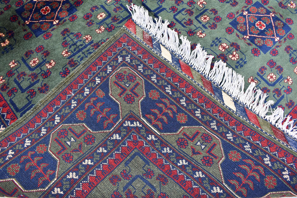 Authentic Bukhara Rug Handwoven 6.9x5 ft Traditional Afghan Carpet Rich Colors, Durable Wool, Perfect for Living Room or dinning room