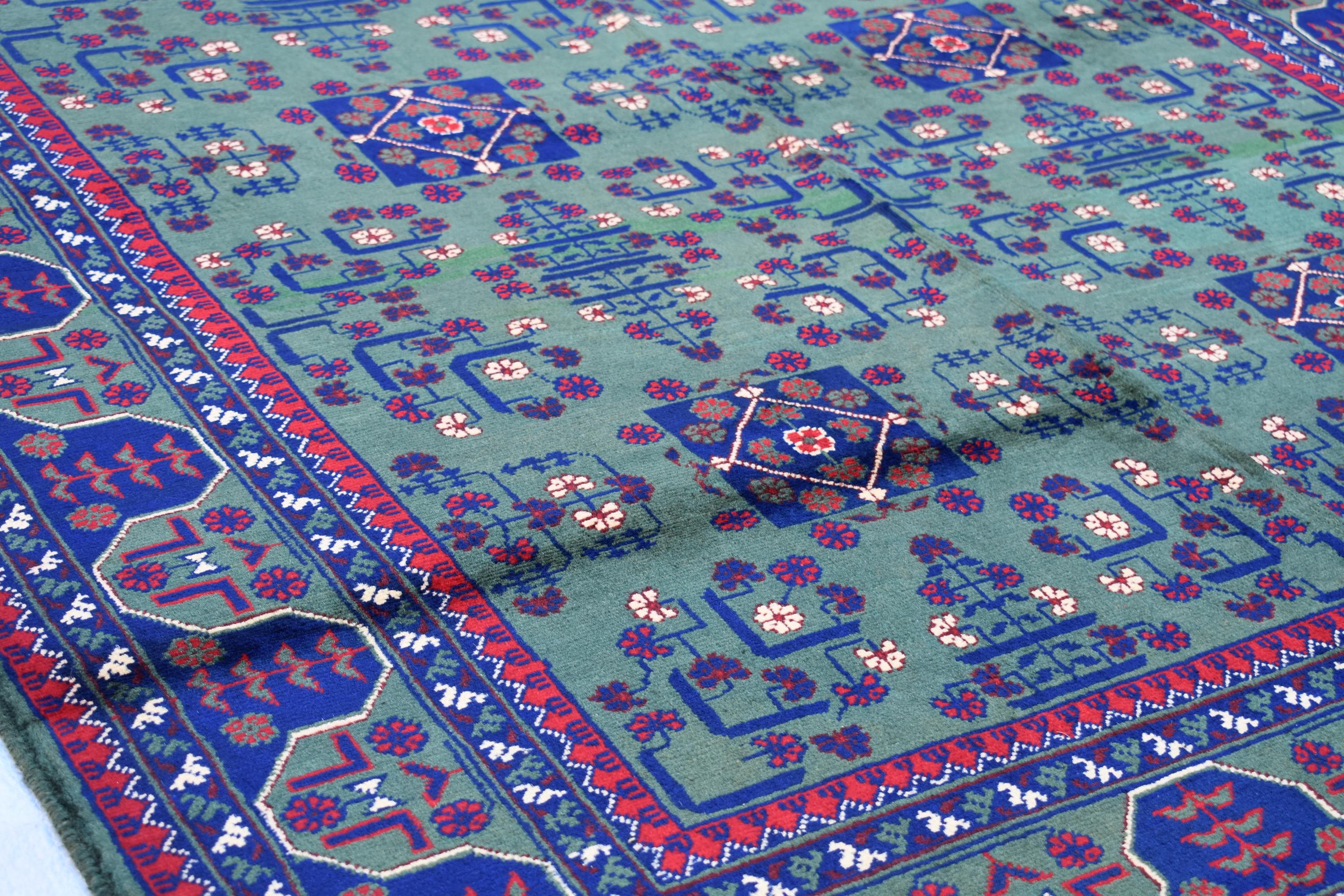 Authentic Bukhara Rug Handwoven 6.9x5 ft Traditional Afghan Carpet Rich Colors, Durable Wool, Perfect for Living Room or dinning room