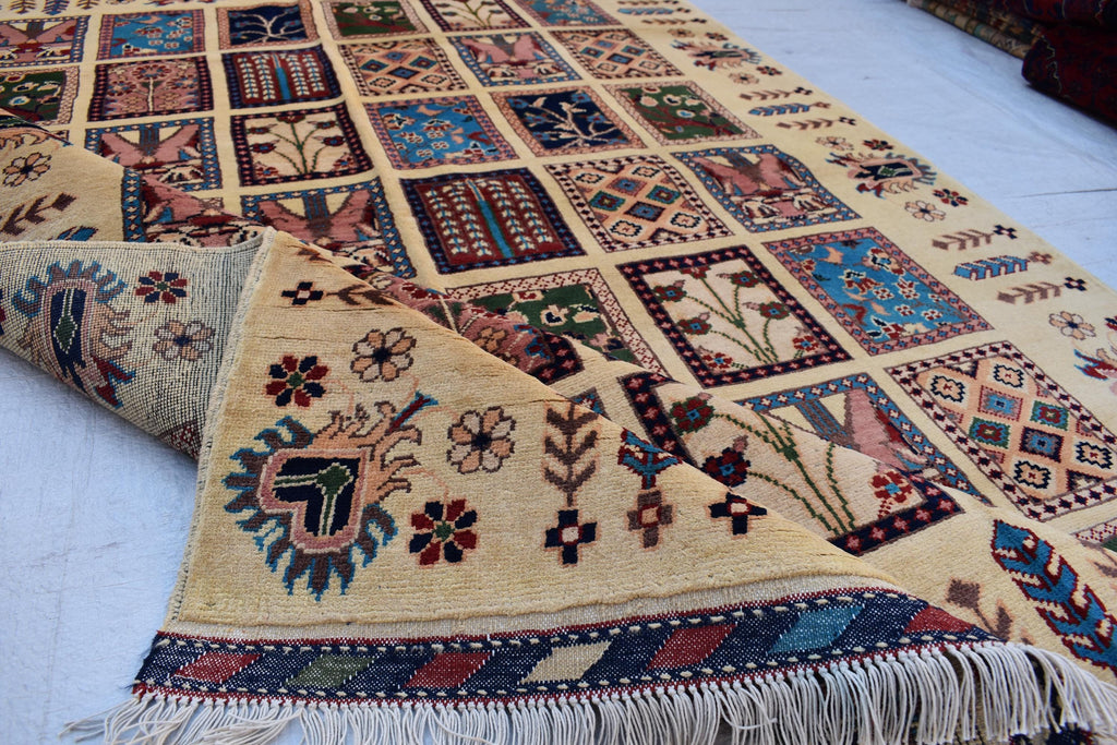 Handmade Afghan Chob Rang Mirror Carpet - 6.11x4.11 ft | Vintage Wool Area Rug | Unique Tribal Design | Persian Style Deco