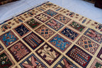 Handmade Afghan Chob Rang Mirror Carpet - 6.11x4.11 ft | Vintage Wool Area Rug | Unique Tribal Design | Persian Style Deco