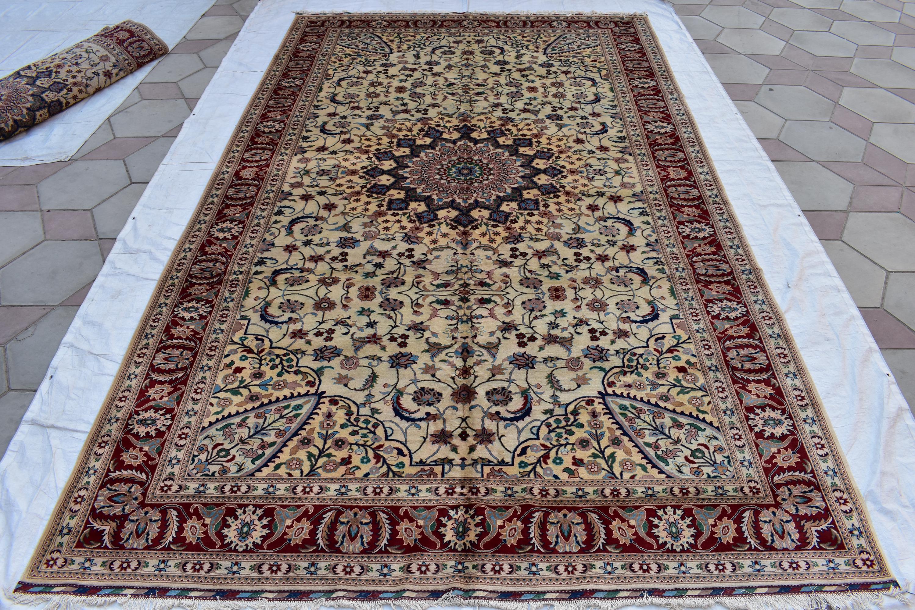 Handmade Chob Rang Carpet 16.8x9.7 ft – Large Afghan Wool Rug, Natural Dyes & Traditional Design, for living room, farm house
