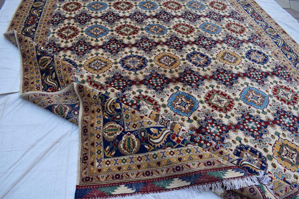17x10 Handmade Chob Rang Carpet Authentic Afghan Wool Rug | Large Vintage Area Carpet for living room and dinning room 17.3x9.5 ft