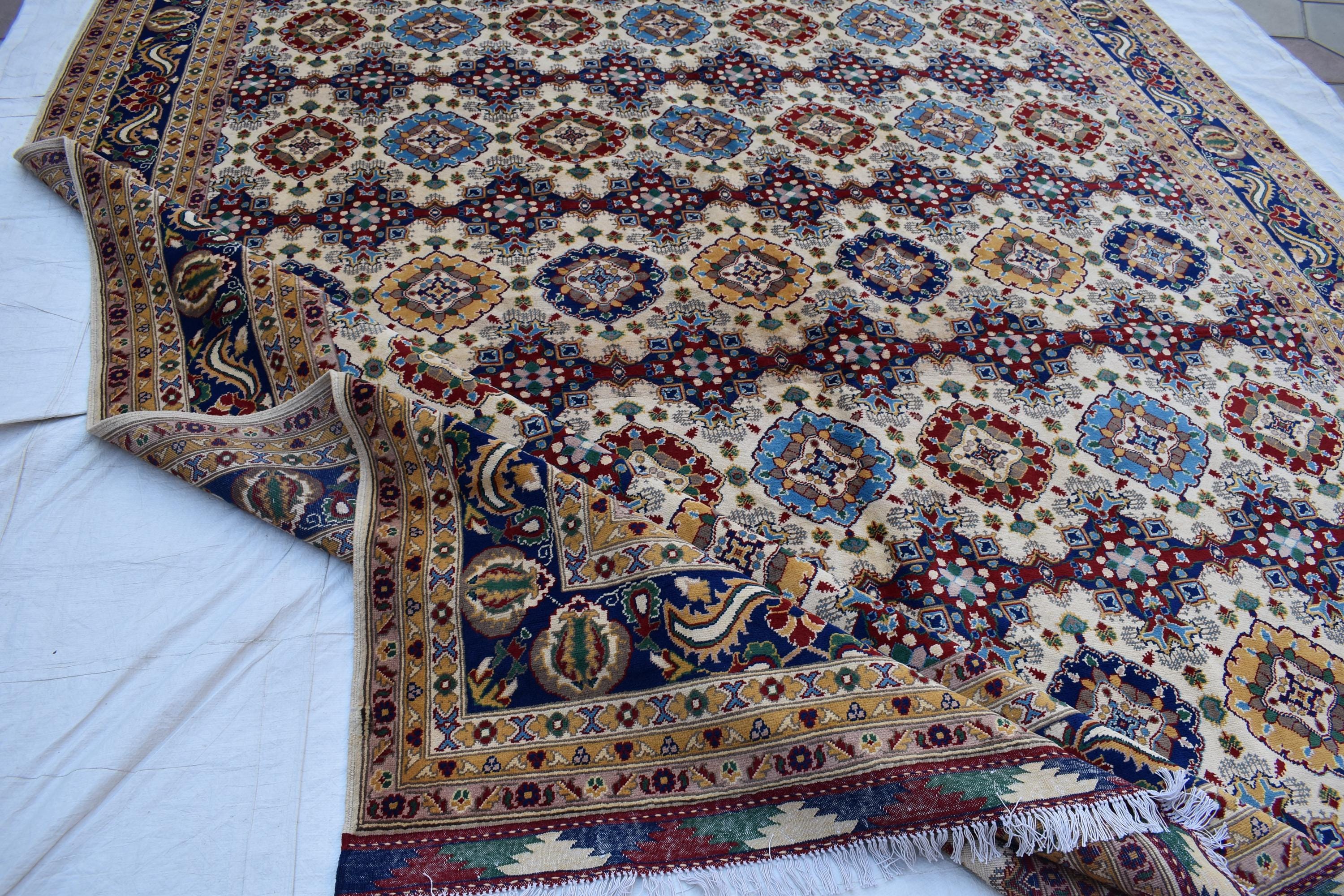 17x10 Handmade Chob Rang Carpet Authentic Afghan Wool Rug | Large Vintage Area Carpet for living room and dinning room 17.3x9.5 ft